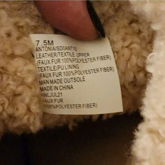 Splendid Antonia Sherpa fur trimmed warm sand leather boots Women's size 7.5 new