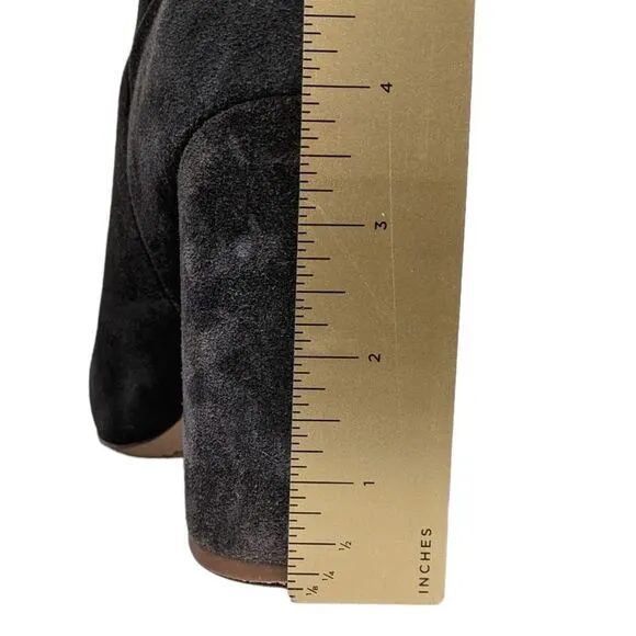 SPLENDID Phyllis Gray Suede Leather Mid-Calf High Heel Boots 7.5