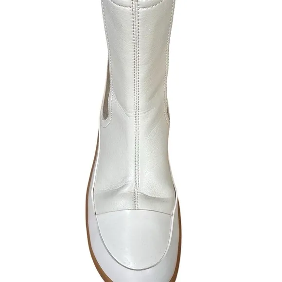Stella McCartney Women's Trace Chelsea Boots Cream Size 37 Chunky Sole