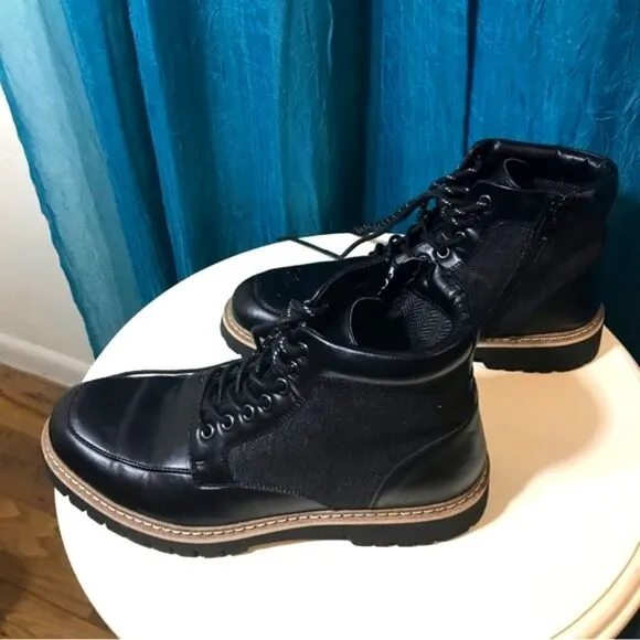 Steve Madden Bradin Faux Leather Combat Boots Size 9