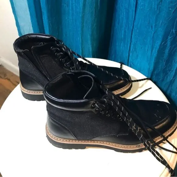 Steve Madden Bradin Faux Leather Combat Boots Size 9