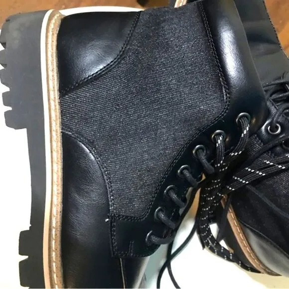 Steve Madden Bradin Faux Leather Combat Boots Size 9