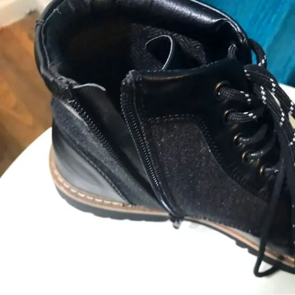 Steve Madden Bradin Faux Leather Combat Boots Size 9