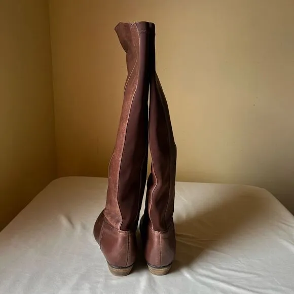 Steve Madden Creation Over the Knee Riding Boots Brown Leather Women's 7
