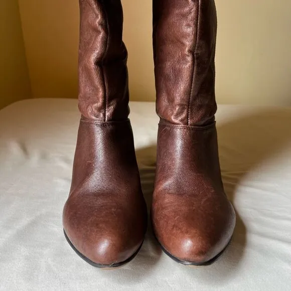 Steve Madden Creation Over the Knee Riding Boots Brown Leather Women's 7