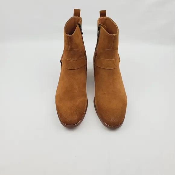 Steve Madden Palazo Mens Tan/ Brown Suede Zipper Casual Dress Boots