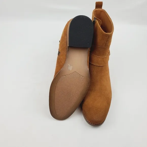 Steve Madden Palazo Mens Tan/ Brown Suede Zipper Casual Dress Boots