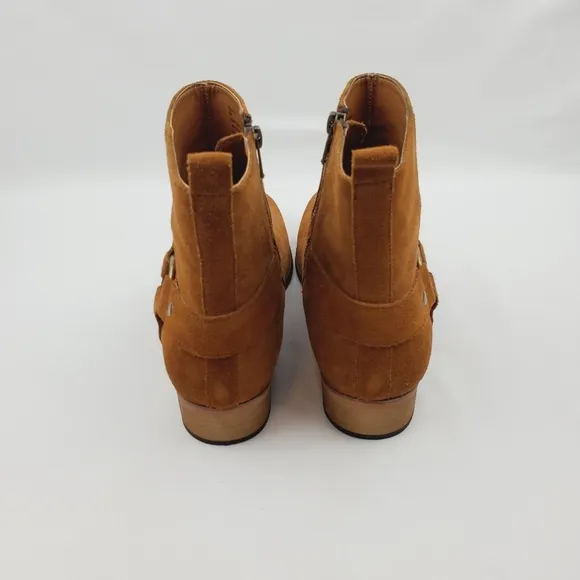 Steve Madden Palazo Mens Tan/ Brown Suede Zipper Casual Dress Boots
