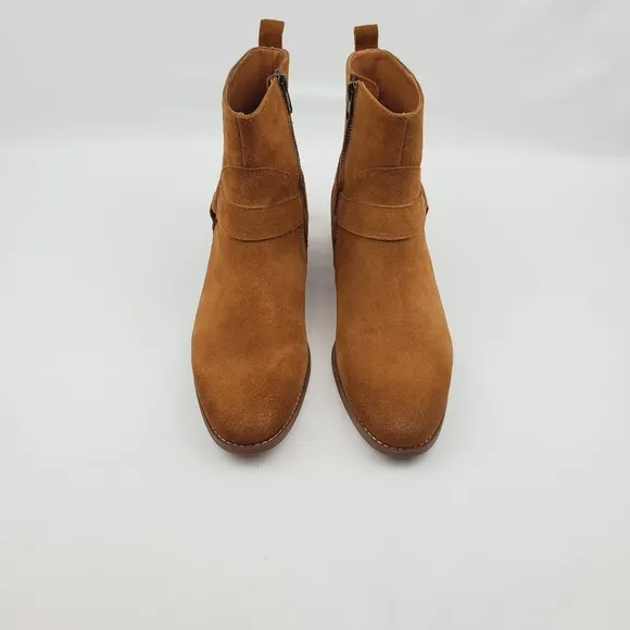 Steve Madden Palazo Mens Tan/ Brown Suede Zipper Casual Dress Boots