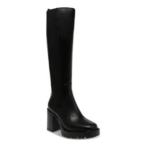STEVE MADDEN Womens Black Treaded Goring Deegan Round Toe Heeled Boots 9 M