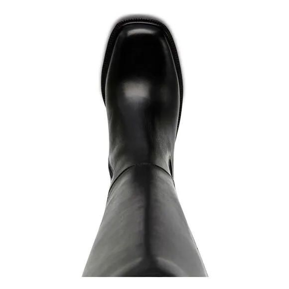 STEVE MADDEN Womens Black Treaded Goring Deegan Round Toe Heeled Boots 9 M