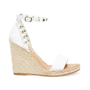Steven New York Steve Madden McKenna White Espadrille Wedge Sandals Size 10