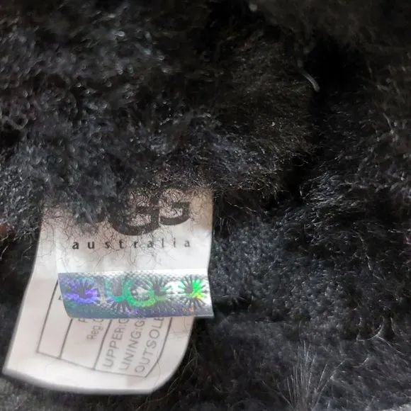 💥STUNNING💥UGG Luxurious Mongolian Curly Lamb Fur &amp; Suede LIDA Boots Black