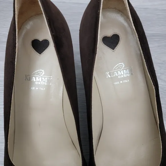 Sudtiroler Schuhe Brown Shoes Slip‎ On Heels Soft Suede Size 41 Bow Pumps Square