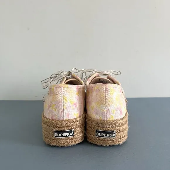 Superga x LoveShackFancy 2790 Dreaming Daisies Perky Peach Platform Sneakers
