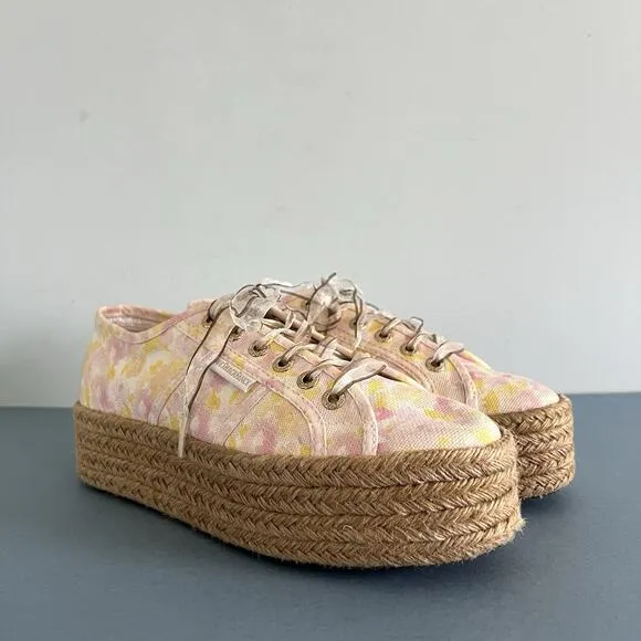 Superga x LoveShackFancy 2790 Dreaming Daisies Perky Peach Platform Sneakers