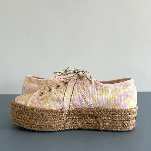 Superga x LoveShackFancy 2790 Dreaming Daisies Perky Peach Platform Sneakers