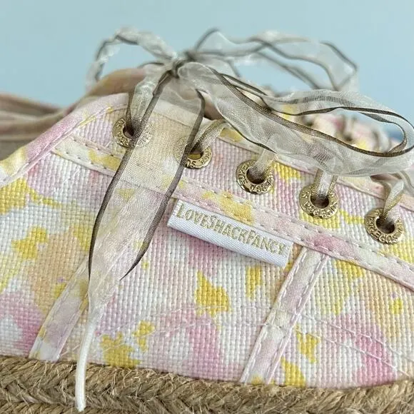 Superga x LoveShackFancy 2790 Dreaming Daisies Perky Peach Platform Sneakers