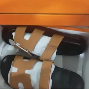 Tan and Black Sandals