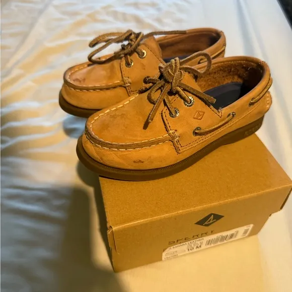 Tan Kids Boat Shoes