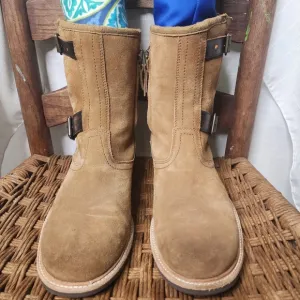 Tan Suede Mens UGG‎ Ankle Boots Sherpa Jaren Biker Pull On 9.5