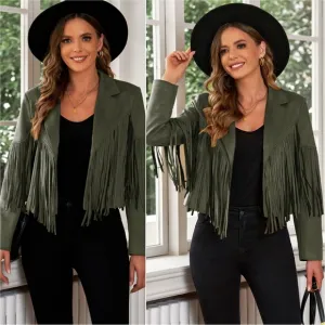 Tassel Tango Cropped Jacket - Dark Olive