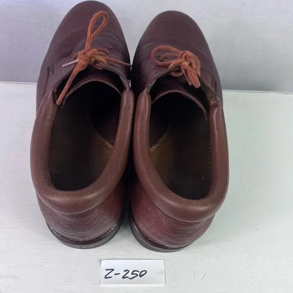 TAUER &amp; JOHNSON Shoes Oxford Mens 12 Brown Handcrafted Leather Lace Up