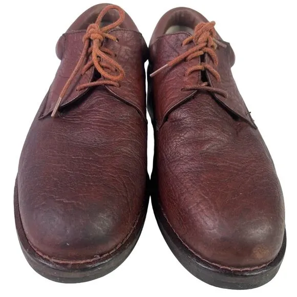 TAUER &amp; JOHNSON Shoes Oxford Mens 12 Brown Handcrafted Leather Lace Up