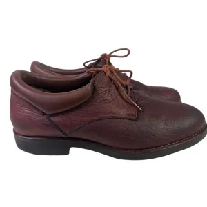 TAUER &amp; JOHNSON Shoes Oxford Mens 12 Brown Handcrafted Leather Lace Up