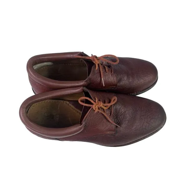 TAUER &amp; JOHNSON Shoes Oxford Mens 12 Brown Handcrafted Leather Lace Up