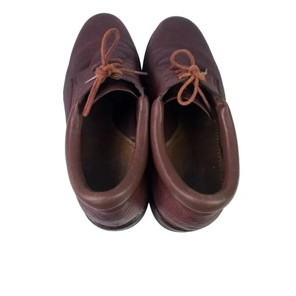 TAUER &amp; JOHNSON Shoes Oxford Mens 12 Brown Handcrafted Leather Lace Up