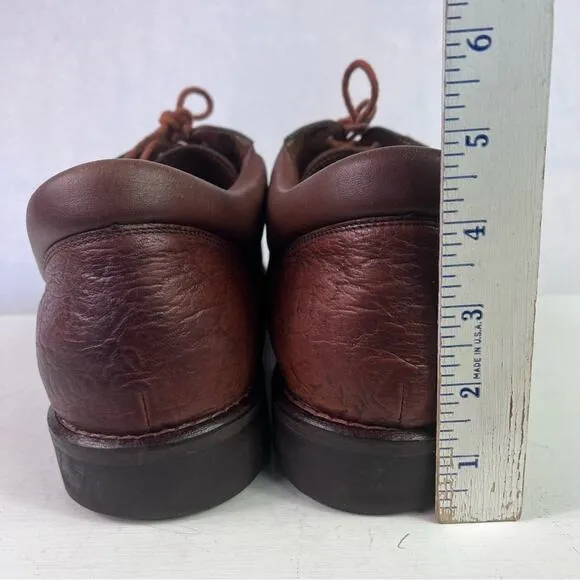 TAUER &amp; JOHNSON Shoes Oxford Mens 12 Brown Handcrafted Leather Lace Up