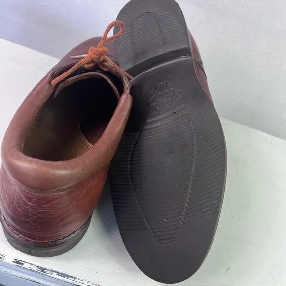 TAUER &amp; JOHNSON Shoes Oxford Mens 12 Brown Handcrafted Leather Lace Up