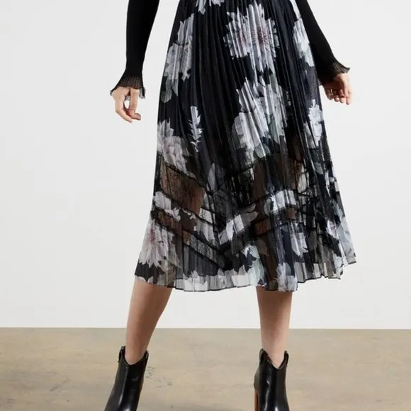 TED BAKER Culsa clove pleated midi skirt