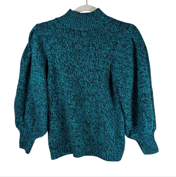 Ted Baker Elvina Cashmere Wool Blend Blouson Sleeve Bright Green Sweater Size 1
