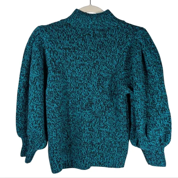 Ted Baker Elvina Cashmere Wool Blend Blouson Sleeve Bright Green Sweater Size 1