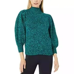 Ted Baker Elvina Cashmere Wool Blend Blouson Sleeve Bright Green Sweater Size 1