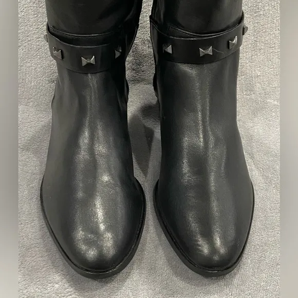 TED BAKER London Plannia Bow Knee High Boots Black Leather Women’s Size 35 New