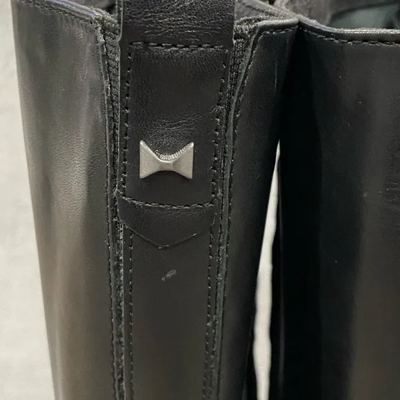 TED BAKER London Plannia Bow Knee High Boots Black Leather Women’s Size 35 New