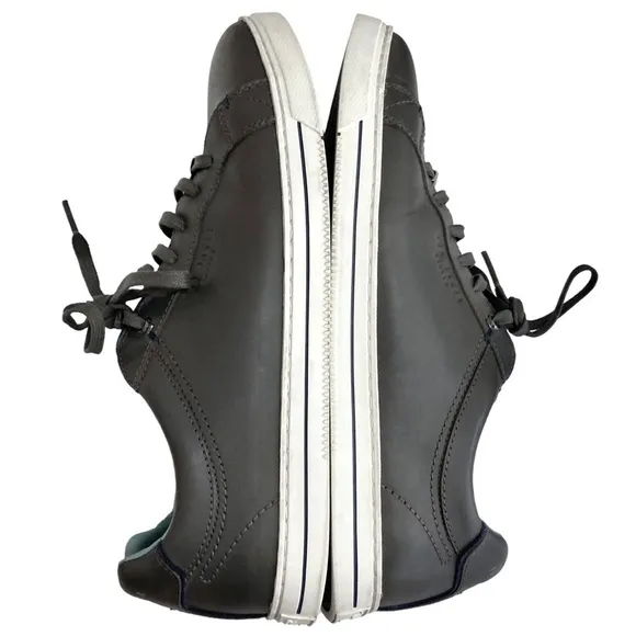 TED BAKER LONDON THAWNE Dark Grey Leather Trainers Sneakers