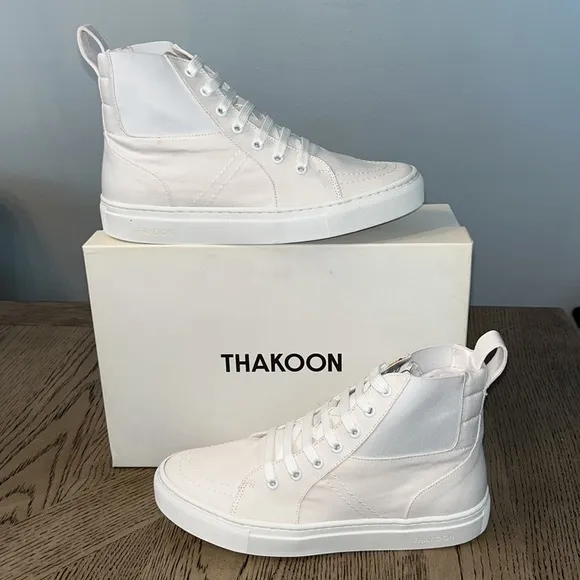 Thakoon Pull On High Top Sneakers White New Women’s Size 38 Fresh Clean Casual