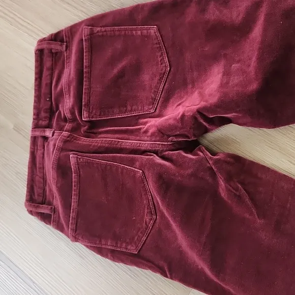 The Frame velvet burgundy jeans