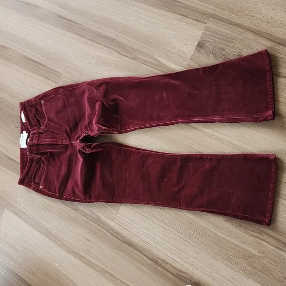 The Frame velvet burgundy jeans