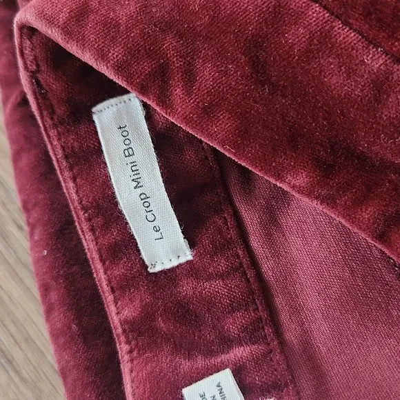 The Frame velvet burgundy jeans