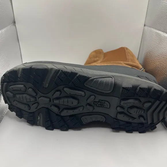 The North Face Mens 8.5 Brown Suede Waterproof Snow Boots Heat Seeker Barn Warm