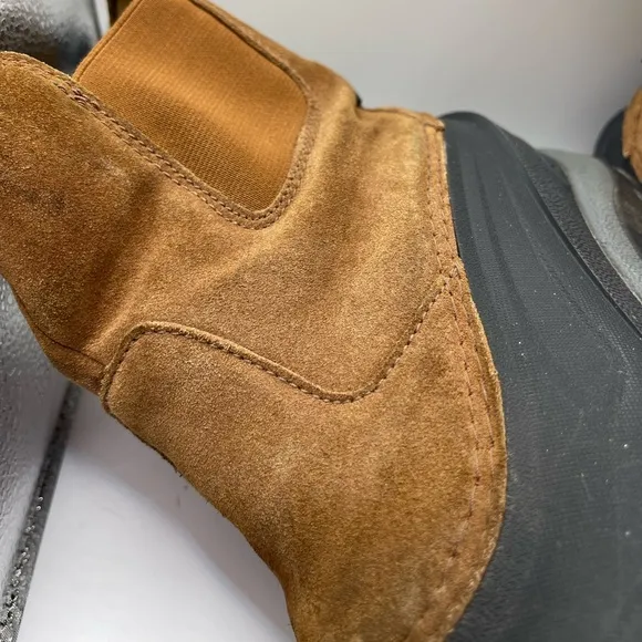 The North Face Mens 8.5 Brown Suede Waterproof Snow Boots Heat Seeker Barn Warm