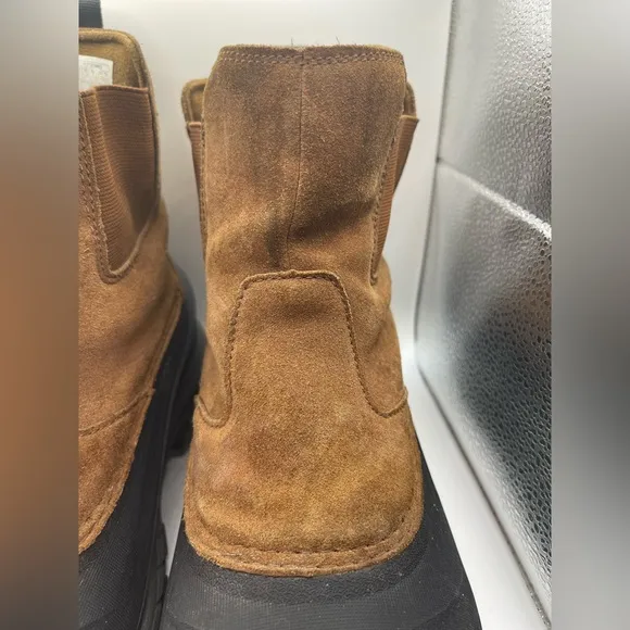 The North Face Mens 8.5 Brown Suede Waterproof Snow Boots Heat Seeker Barn Warm