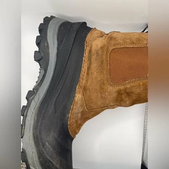 The North Face Mens 8.5 Brown Suede Waterproof Snow Boots Heat Seeker Barn Warm