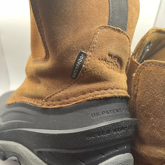 The North Face Mens 8.5 Brown Suede Waterproof Snow Boots Heat Seeker Barn Warm