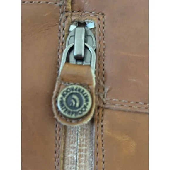 The North Face Womens Trail Camryn Riding Boots Brown Leather High Zip Sz 8